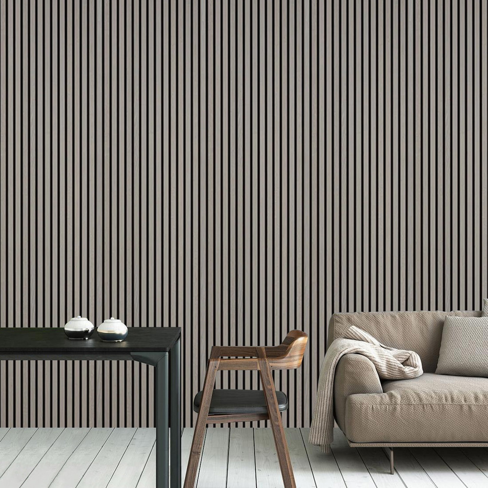 Portland 240 x 60cm Acupanel Grey Acoustic Slat Wall Panel Price Comparisons | Compare The Build