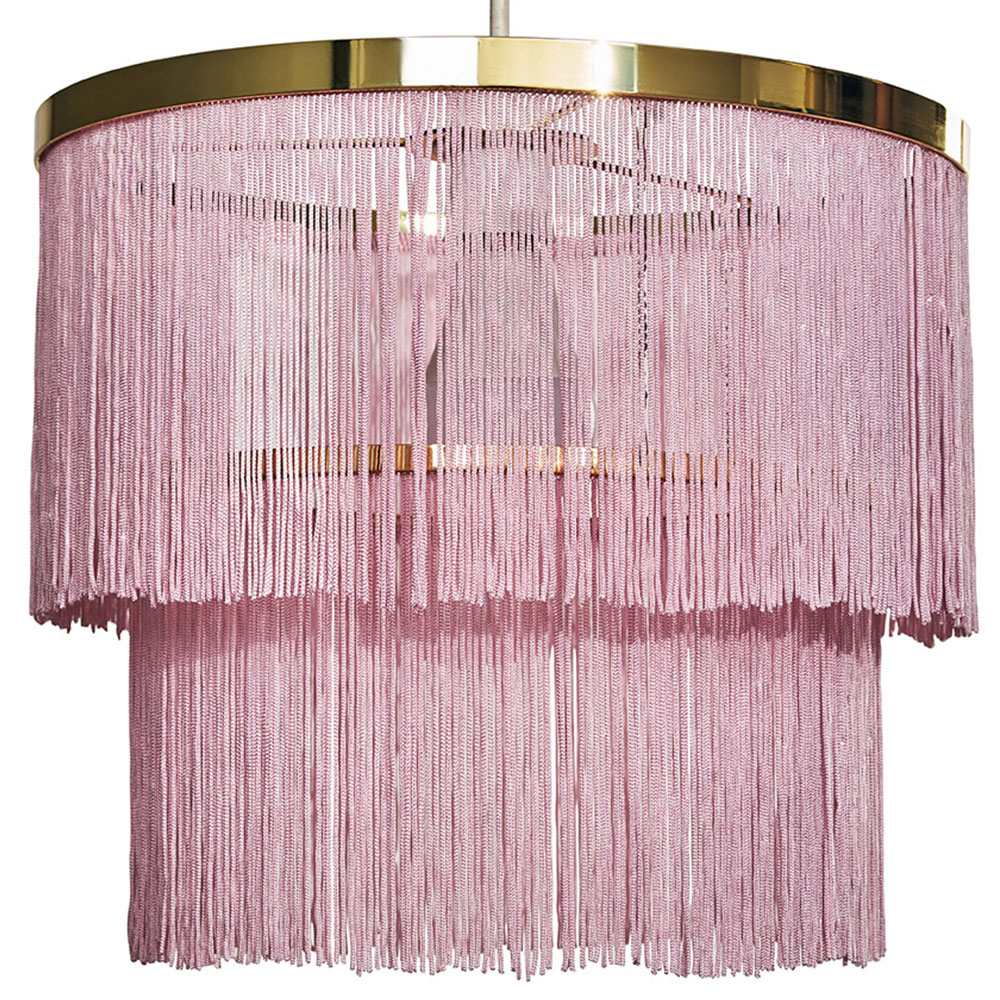 ValueLights Charleston Polished Brass Pink Tassle 2 Tier Pendant Shade Price Comparisons | Compare The Build