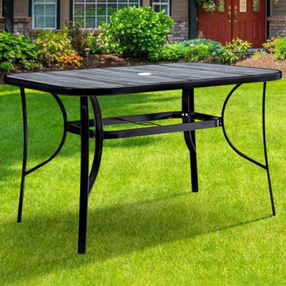 Living and Home Black Tempered Glass Large Rectangle Wood Grain Coffee Table Price Comparisons | Compare The Build