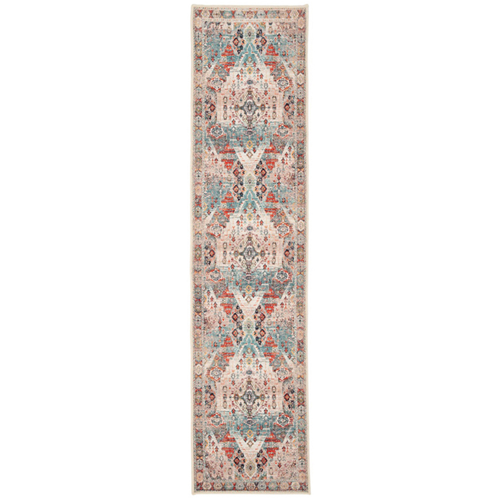 Ntu Rug Kukoon Beige Grey Distressed Vintage Rug 60 x 240cm | Homebase