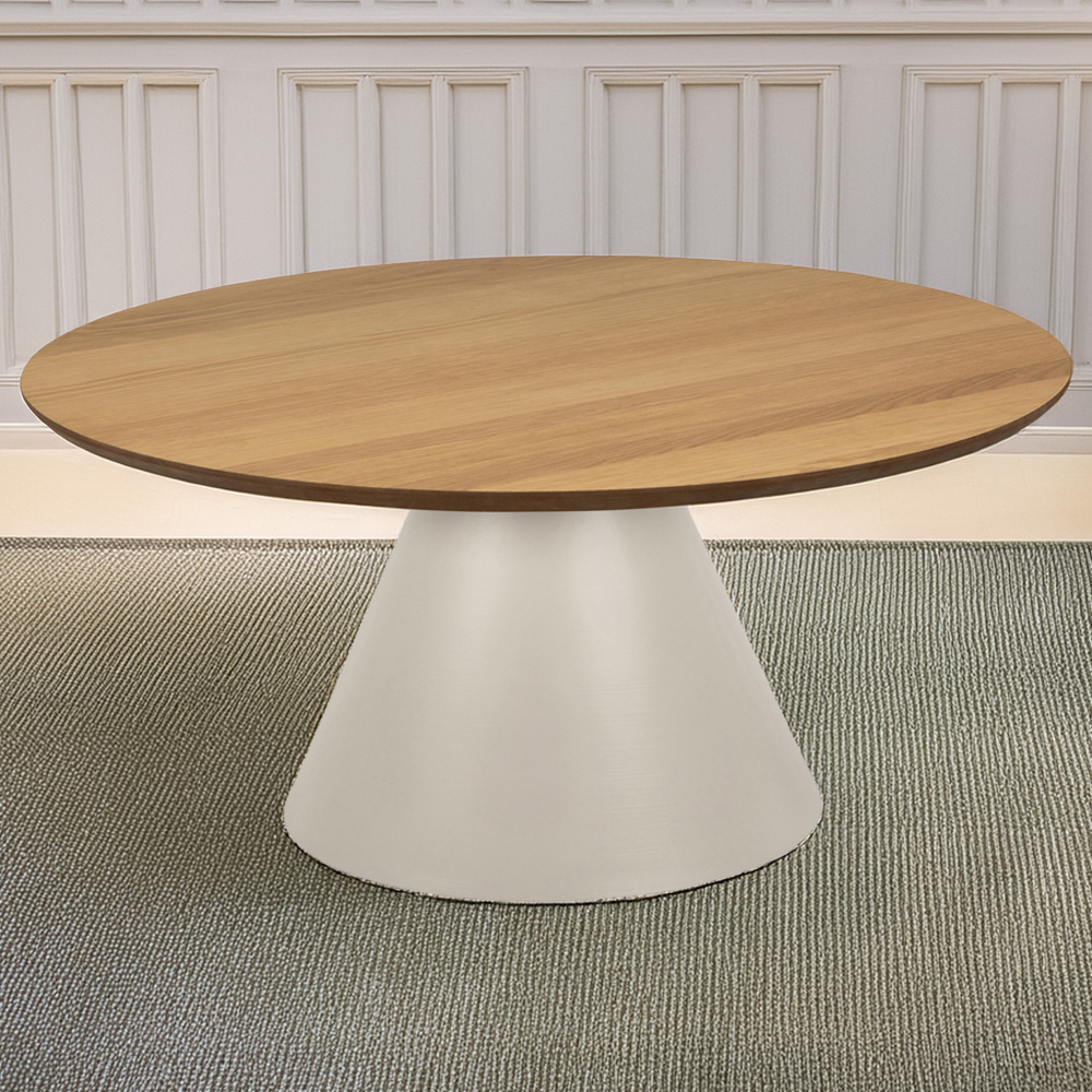 Florence Soli Oak and Grey Round Coffee Table 85x 40cm | Homebase