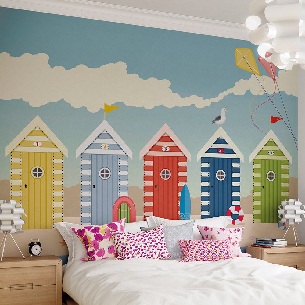 Origin Murals Beach Huts Wall Mural | Compare The Build