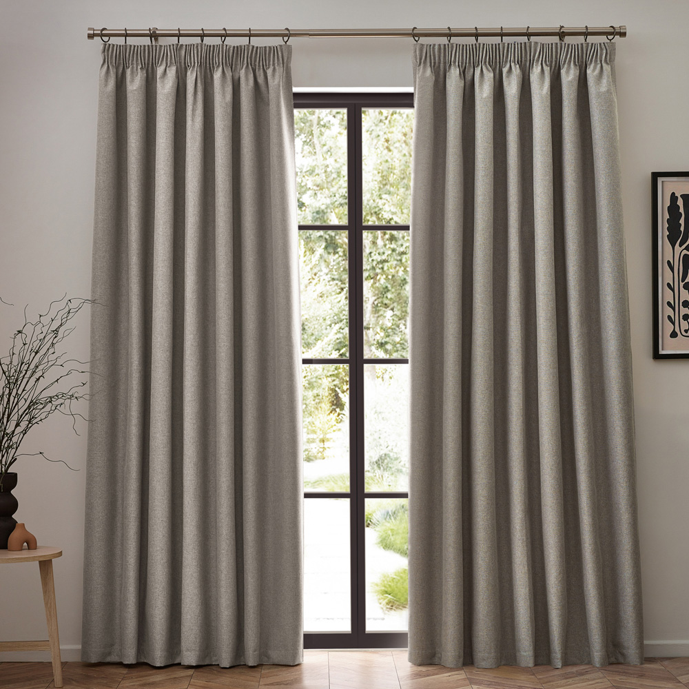 furn. Dawn Linen Blackout Pencil Pleat Curtains 117 x 183cm Price Comparisons | Compare The Build