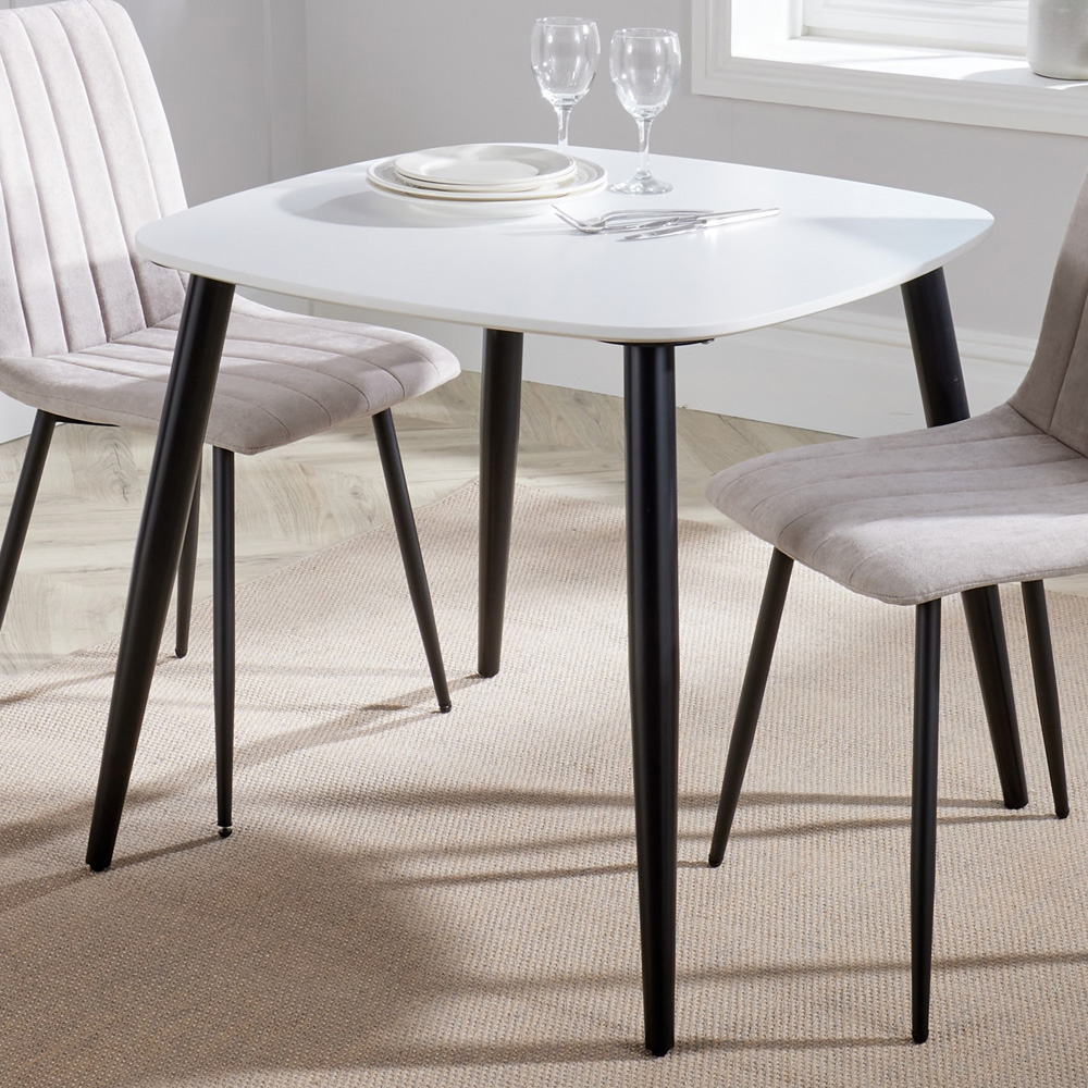 Core Products Aspen 2 Seater Square Dining Table Black and White | Homebase