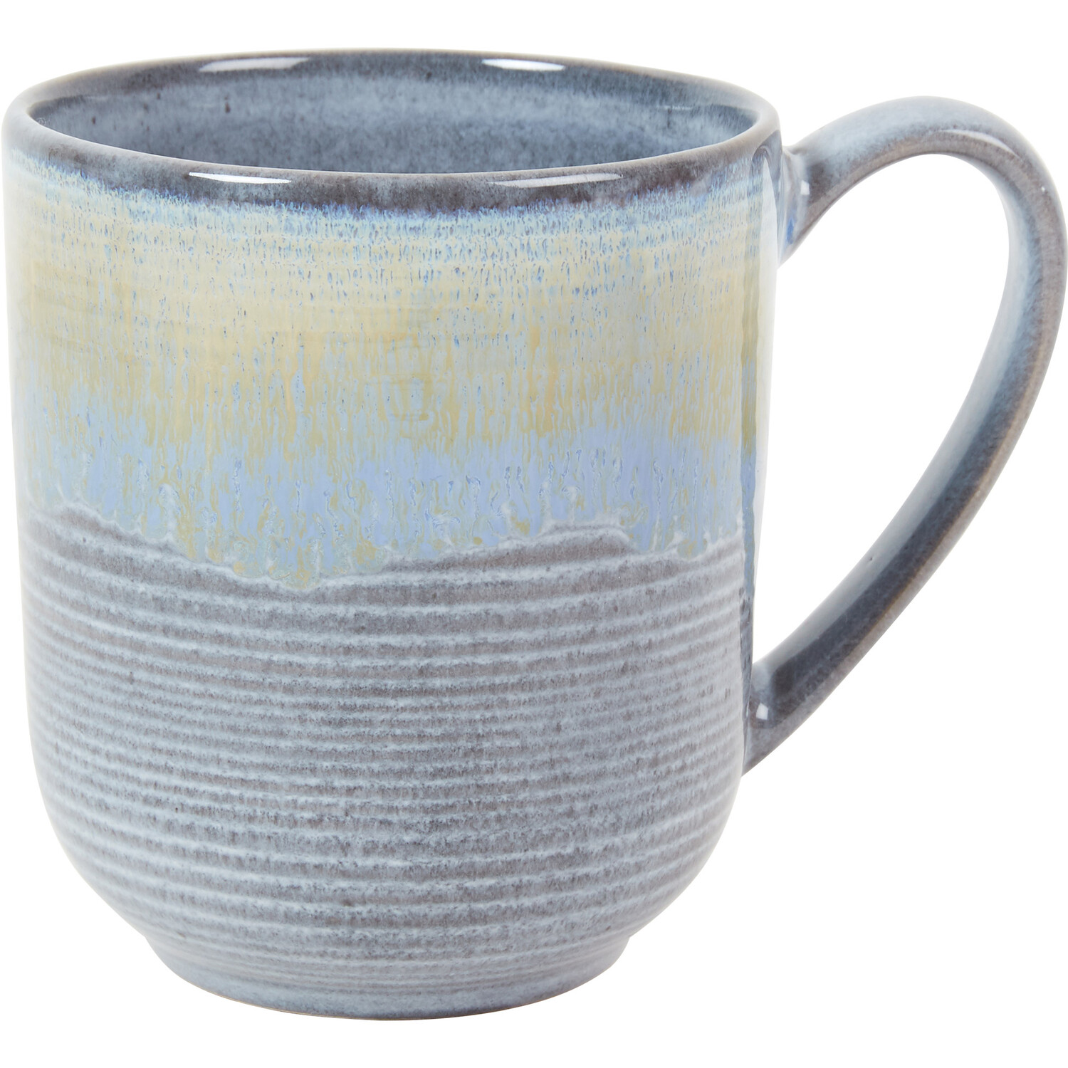 Two Tone Reactive Glaze Mug - Grey & Blue | Homebase