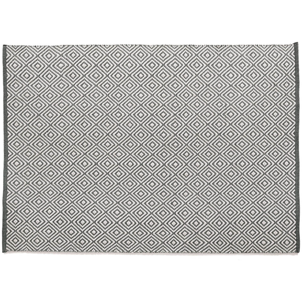 Hug Rug Warm Grey Woven Diamond Rug 120 x 170cm | Homebase