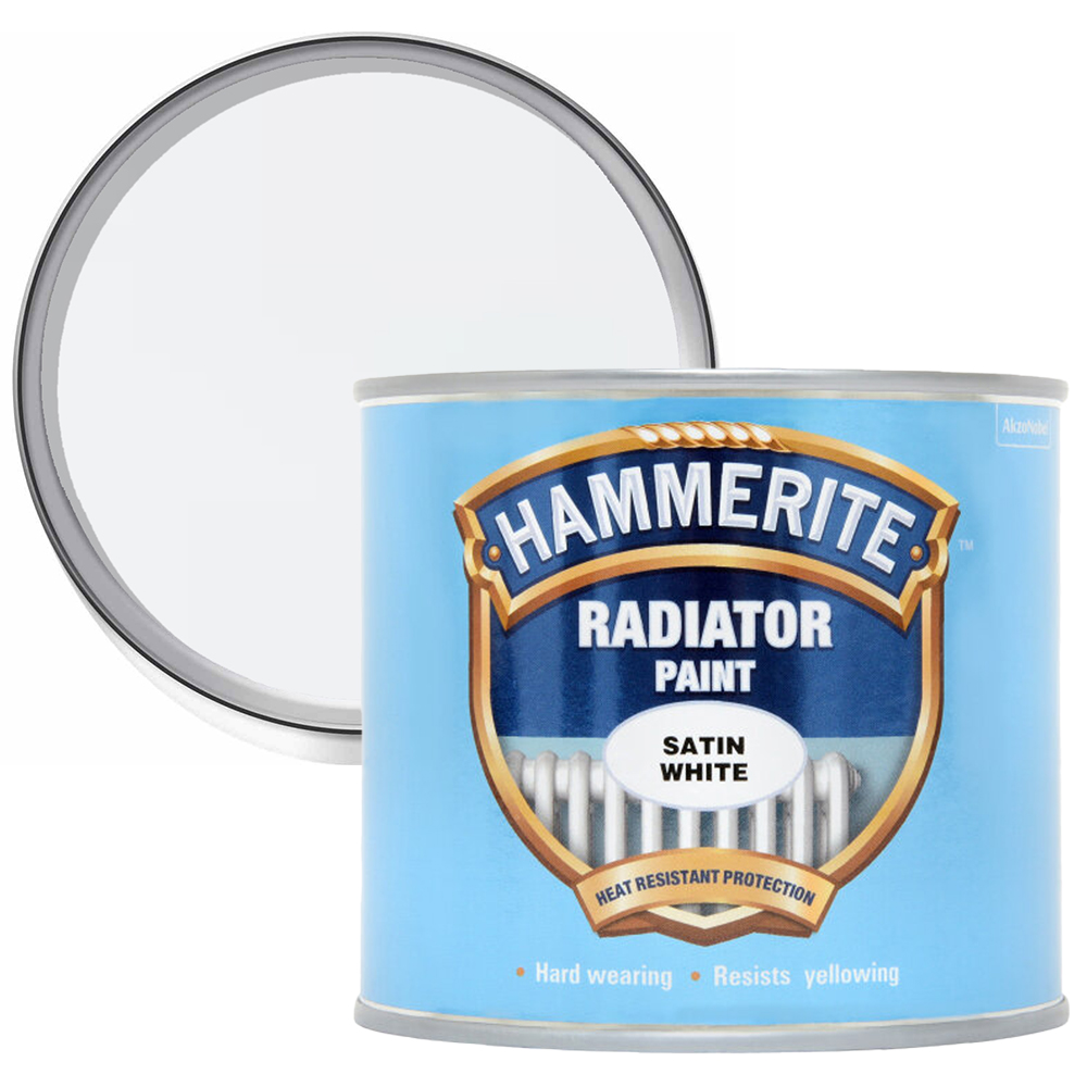 Hammerite Enamel Satin White Radiator Paint 500ml Price Comparisons | Compare The Build