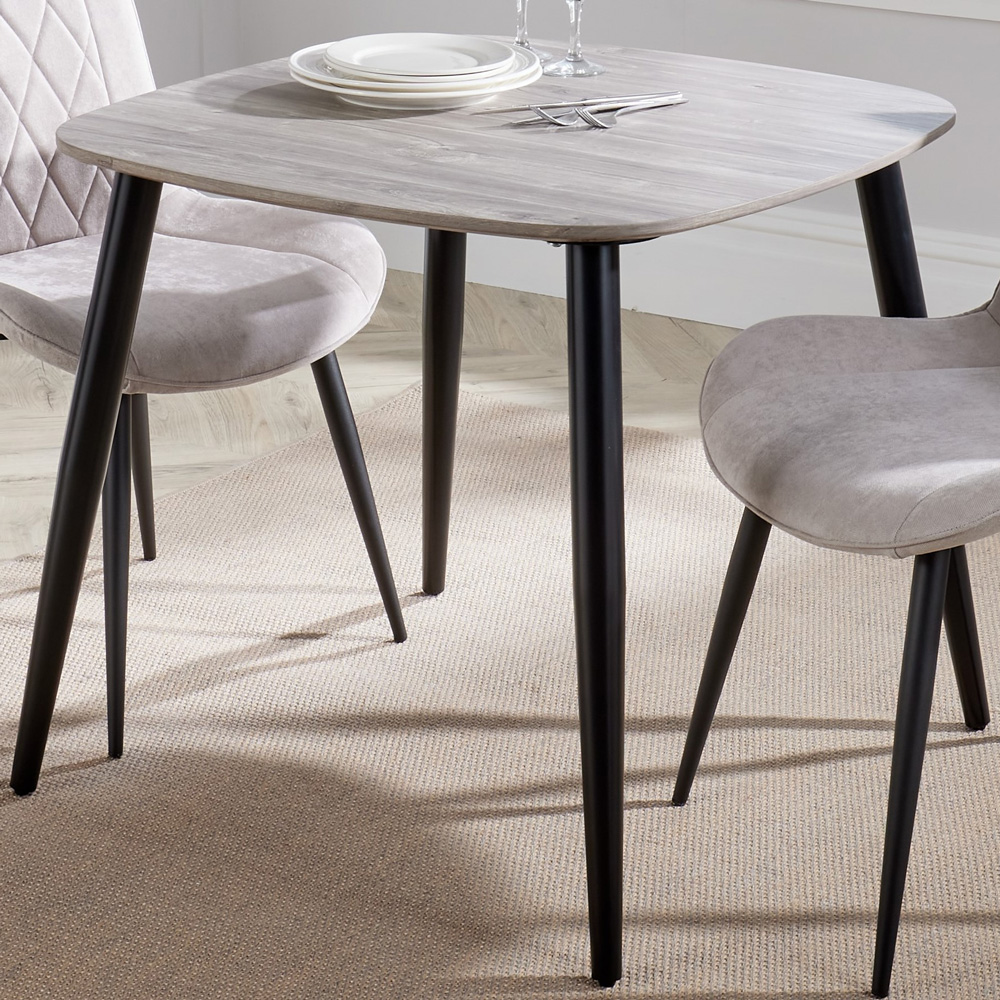 Core Products Aspen 2 Seater Square Dining Table Grey Oak Effect and ...