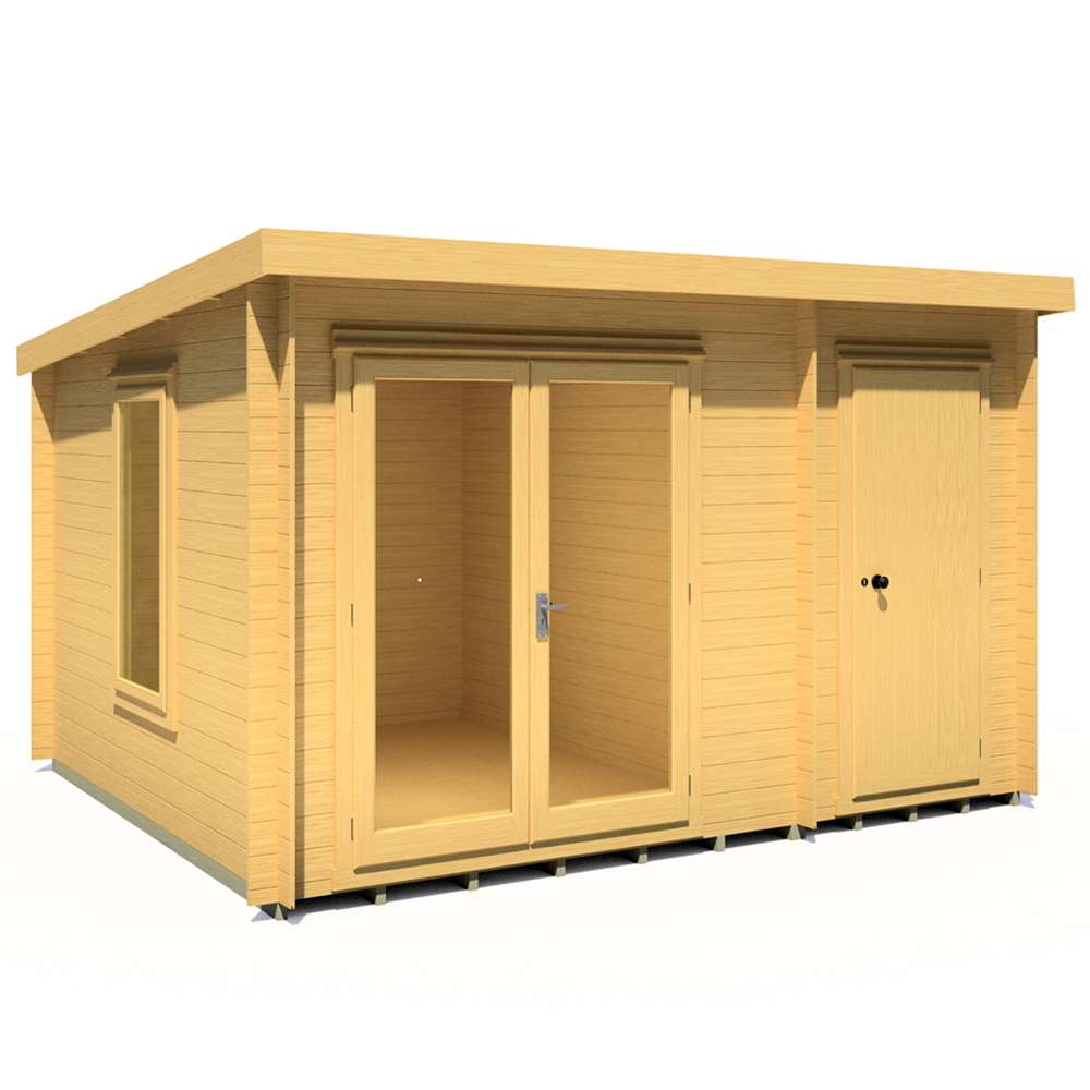 Shire Elm 10 x 12ft Double Door Pressure Treated Log Cabin Price Comparisons | Compare The Build