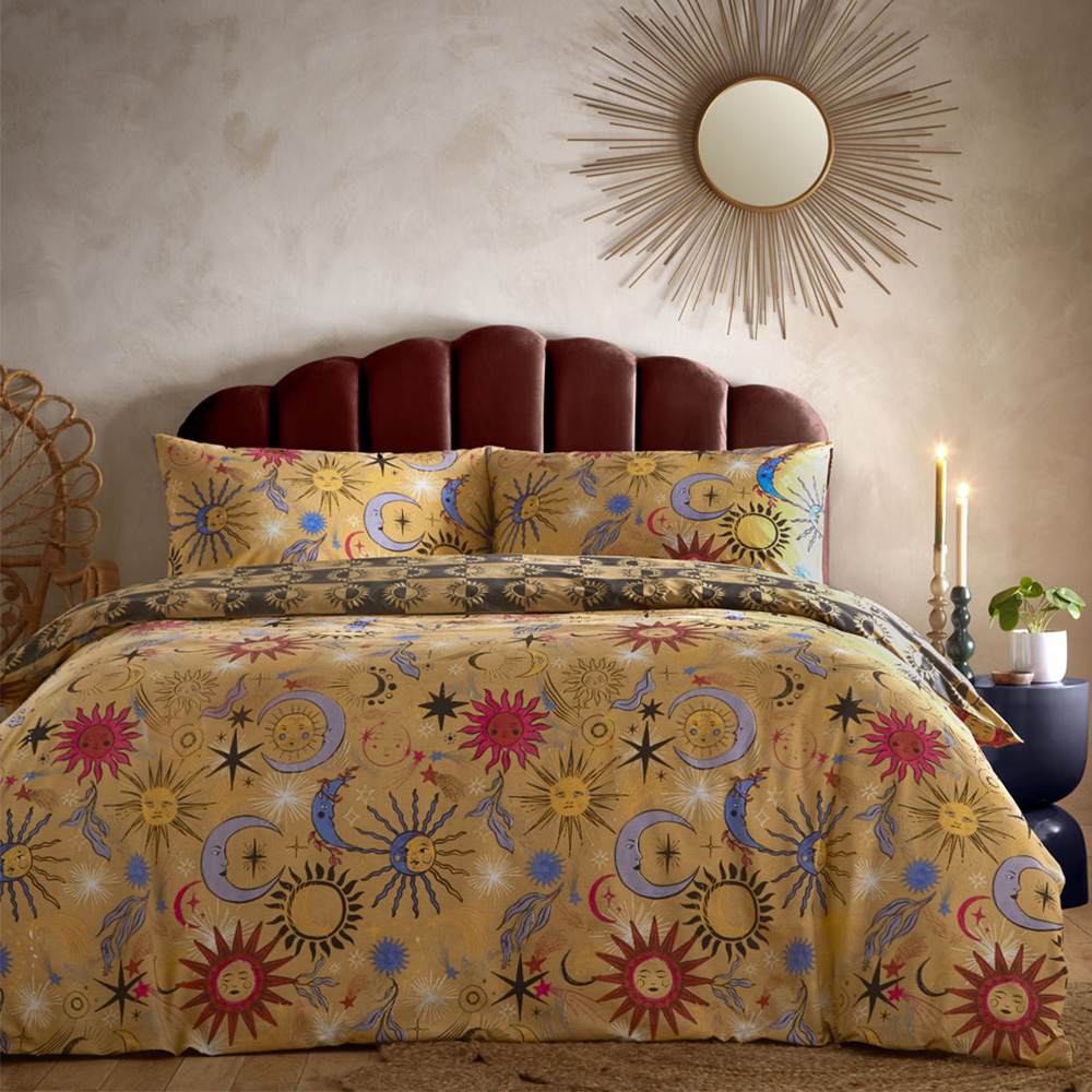 furn. Ethereal Star King Size Gold Rust Reversible Duvet Set Price Comparisons | Compare The Build