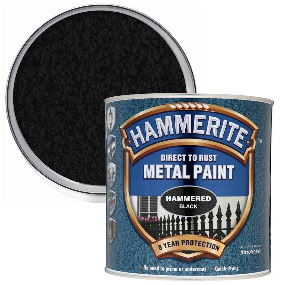 Hammerite Hammered Black Direct to Rust Metal Paint 2.5L | Compare The Build