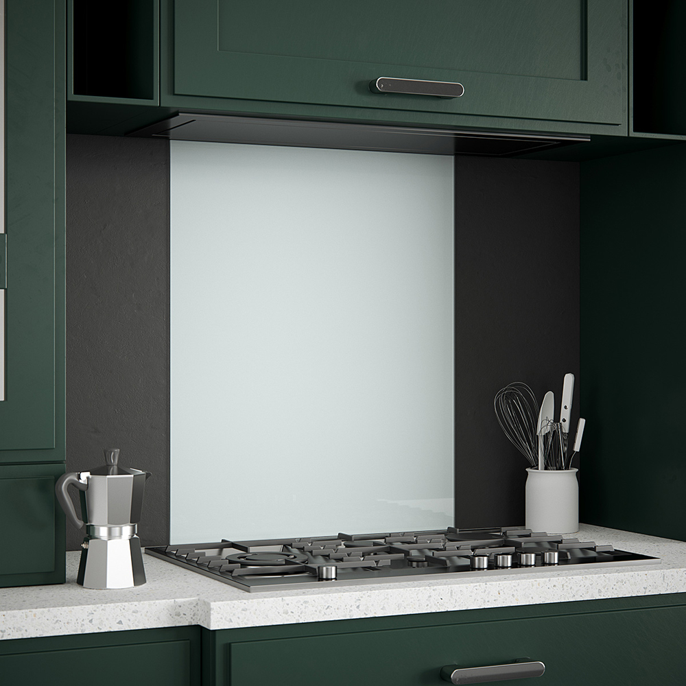 Splash|Back White Mist Glass Kitchen Splashback 600 X 750 X 6Mm