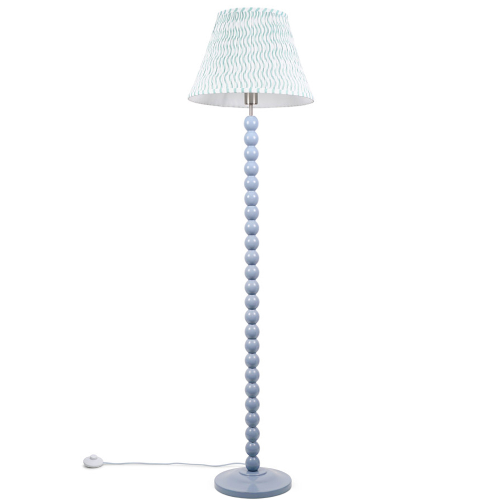 Valuelights Bobbins Green Arrow Shade Powder Blue Led Floor Lamp